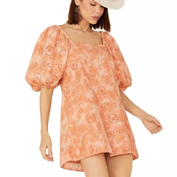 Jen's Pirate Booty Mini Dress Womens Ashbury Swirl Square Neck Cotton Eyelet S - Picture 11 of 11